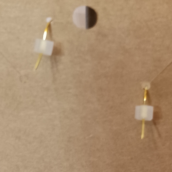 Earrings pink enameled heart charm,clear and pink crystals. - Picture 5 of 6